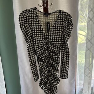 Absolutely Black and White Houndstooth Dress